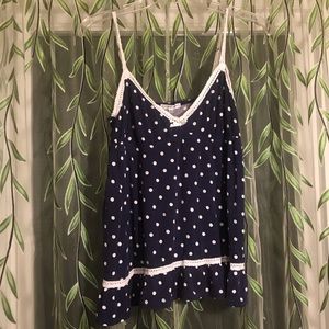 Navy polka dot sleep tank